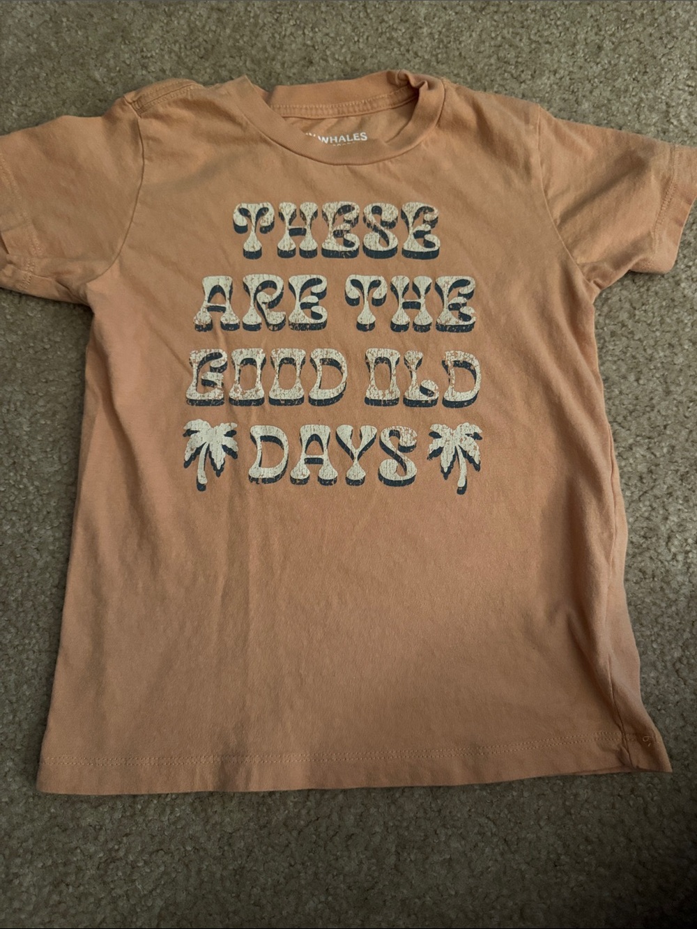 Tiny Whales Peach 'Good Old Days' Graphic Tee - Short Sleeve